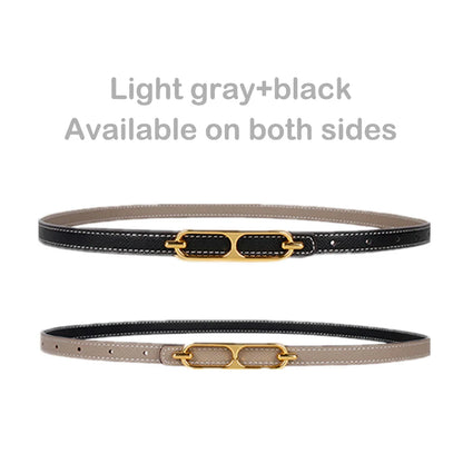 Casual Basic Porous Adjustable Double Sided Use Thin Belts For Women