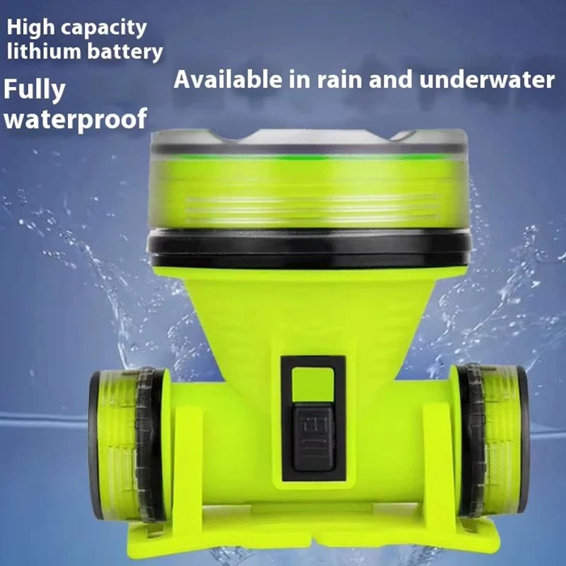 Portable Rechargeable Diving Headlight 350m Underwater Lighting Flashlight Super Bright LED Diver Spearfishing Headlamp