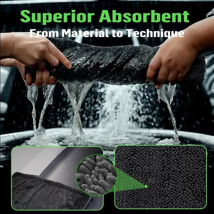 3pc Ultra-Absorbent Microfiber Cleaning Cloth - Soft, Durable & Quick-Dry Towel for Cars, Home, and Bathroom Use