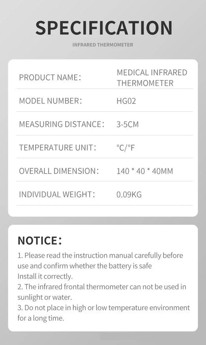 Infrared Fever Thermometer Medical Household Digital Infant Adult Non-contact Laser Body Temperature Ear Thermometer Oximeter