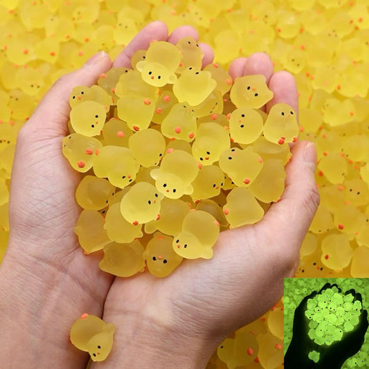 10-50PCS Mini Fluorescence Chicken Moss Toy Microlandscape Miniature Chick Figurines Fairy Garden Accessories Home Decor Crafts