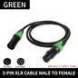 XLR Microphone Cable 3-Pin Male to Female 50cm 1m 2m 3m 5m 10m Balanced Audio Cable for Mic Speaker Amplifier PA System