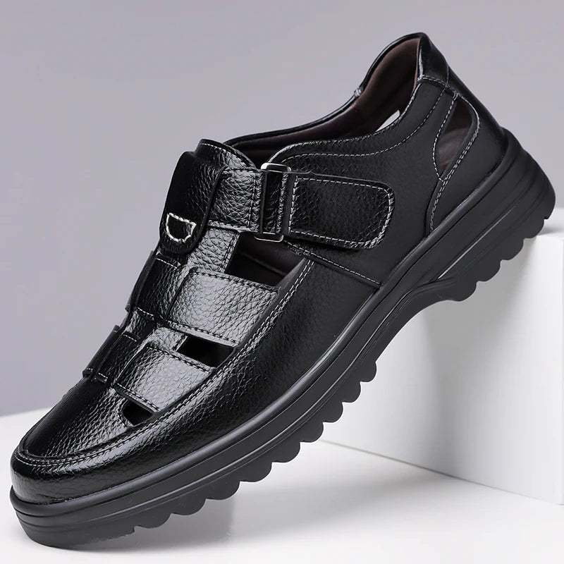 Men's Breathable Slip-on Hollow-out Loafers, Summer Comfortable Soft Sole Cutout Shoes, Non-slip for Outdoor & Driving-XH5602