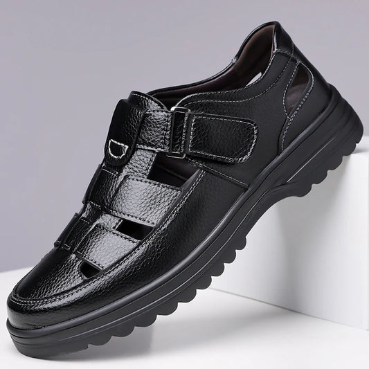 Men's Breathable Slip-on Hollow-out Loafers, Summer Comfortable Soft Sole Cutout Shoes, Non-slip for Outdoor & Driving-XH5602