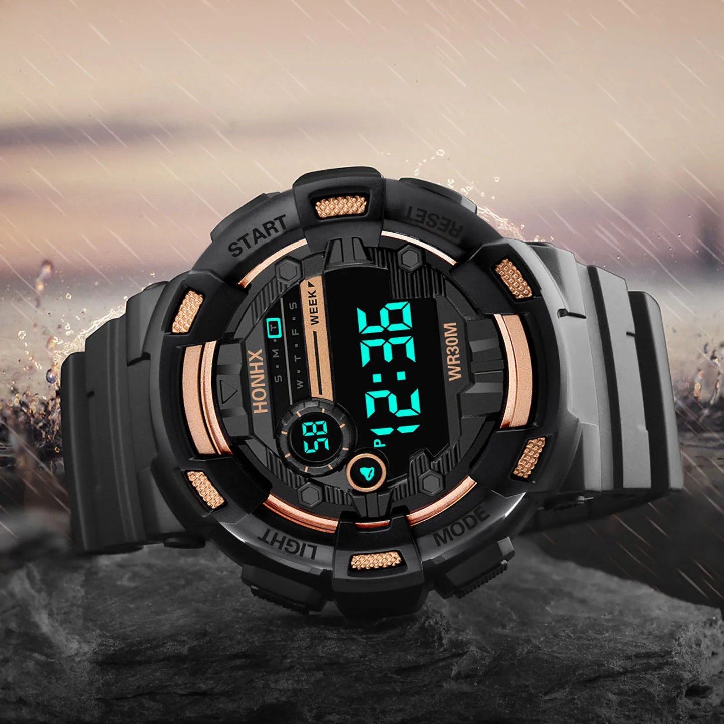Fashion Men‘s Watch Waterproof Sports Digital Watches Men Large Dial Electronic Wristwatch Clock for Boys Child Reloj Hombre