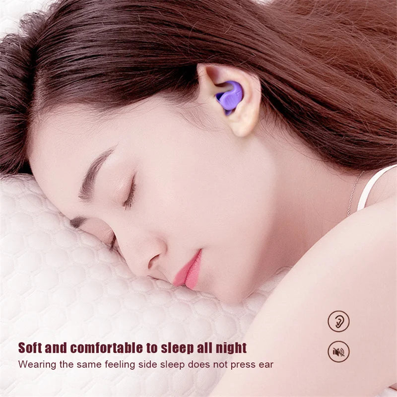 Soft Silicone Sleeping Ear Plugs Sound Insulation Ear Protection Earplugs Anti-Noise Plugs for Travel Silicone Noise Reduction