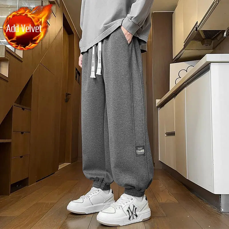 Men Summer Loose Joggers Casual Streetwear Sweatpants Elastic Cuff Trousers Trendy Versatile Sports Pants