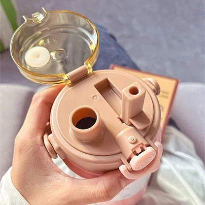 2025 1L Thermo Bottle Stainless Steel Large Capacity Thermo Cup Straw Hand Pot
