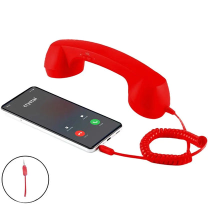 3.5mm Universal Retro Telephone Handset Retro Telephone Receiver Handset Mini Microphone Speaker for Mobile Phones Computers