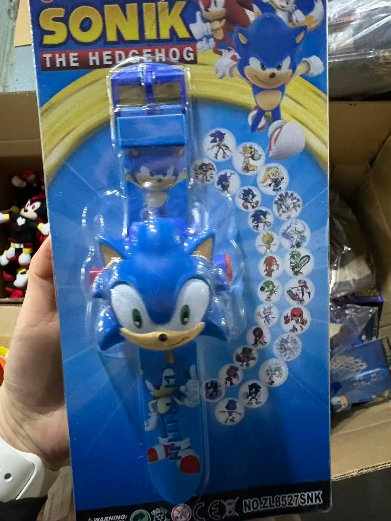 Game Hedgehog Cartoon 24 Pattern 3D Projection Watch Sonic Action Figure Kids Flip Toy Watch Projector Toy Kids Birthday Gift
