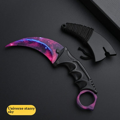 24styles Skin Karambit Precision Die Casting Stainless Steel Model Safety Outdoor Coaplay Claw Knives Collectible Game Toys Boys