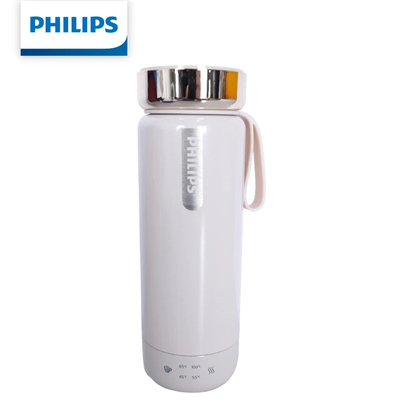 Philips GoZero Electric Heating Cup AWP2799 4-Speed Temperature Settings 12H Thermos Fast Boil Ideal for Travel Office Home