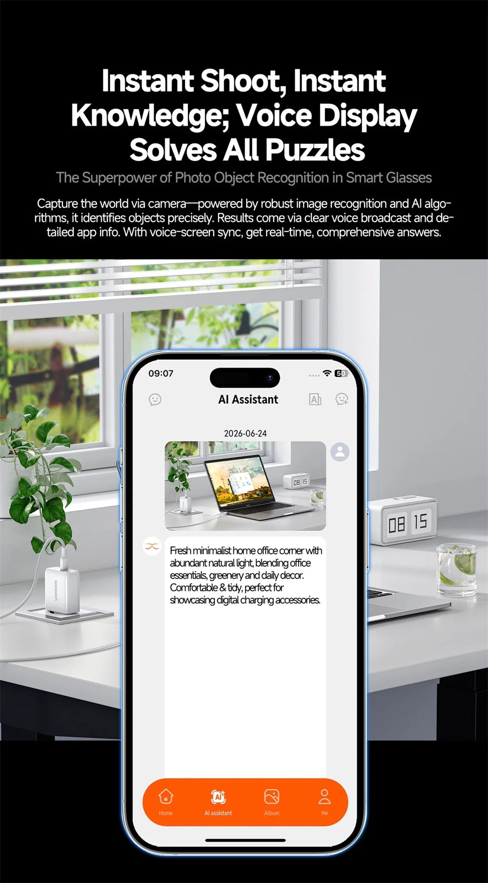 Smart Glasses With 800W Intelligent Translation Al Voice Wake-up Intelligent Q&A Interaction Call Noise Reduction EIS Anti Shake