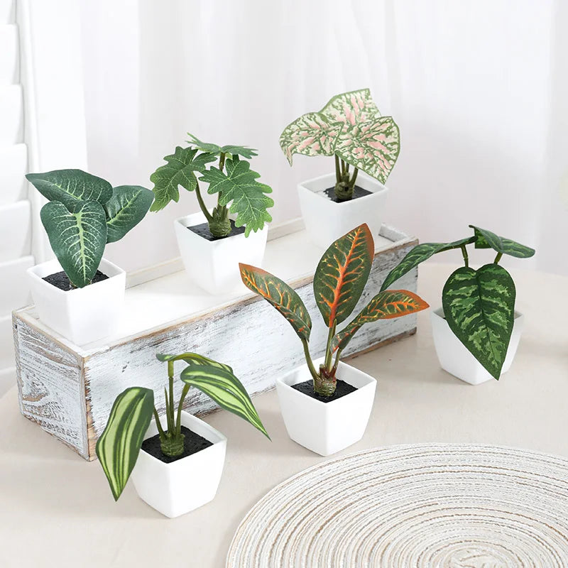1SET Simulation Plant Potted Plant, Suitable For Commercial Office Counter, Living Room, Study, Courtyard, Home Decoration
