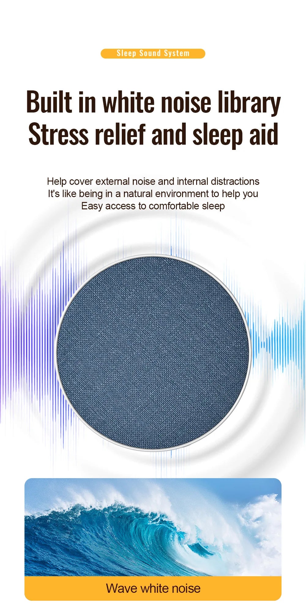 High Dynamic Sound Quality Bluetooth Speaker Bedside Sleep-enhancing Audio Ultrasonic Pillow-top Sleep Aid Speaker 2026 NEW