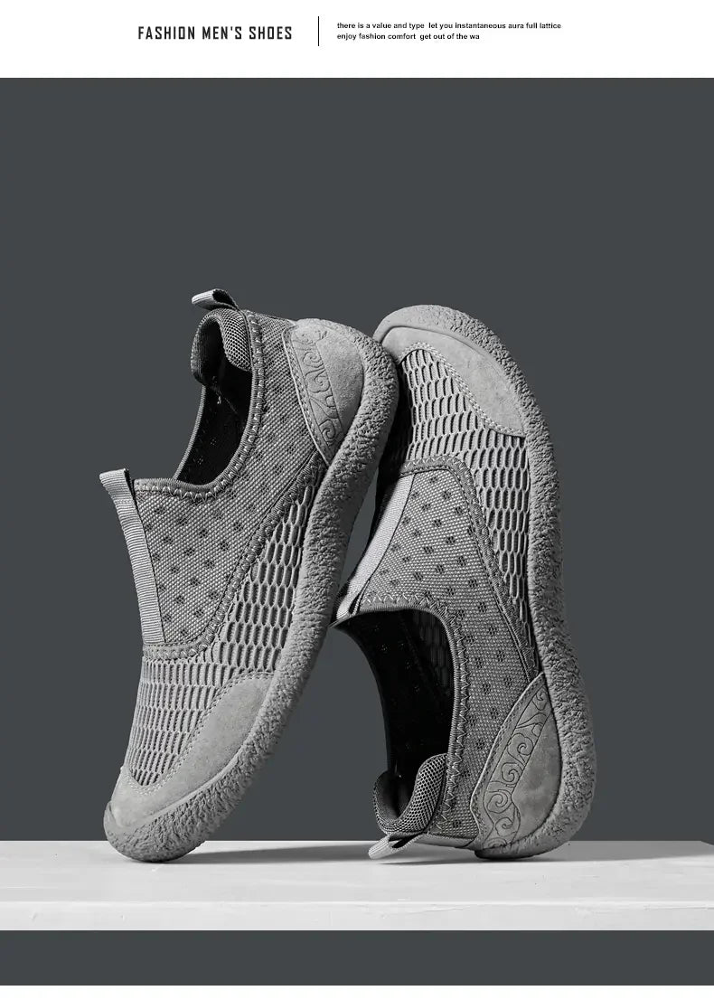 Summer Mesh Shoes Men Sneakers Plus Size Lightweight Breathable Walking Footwear New Slip-On Comfortable Casual Men's Shoes