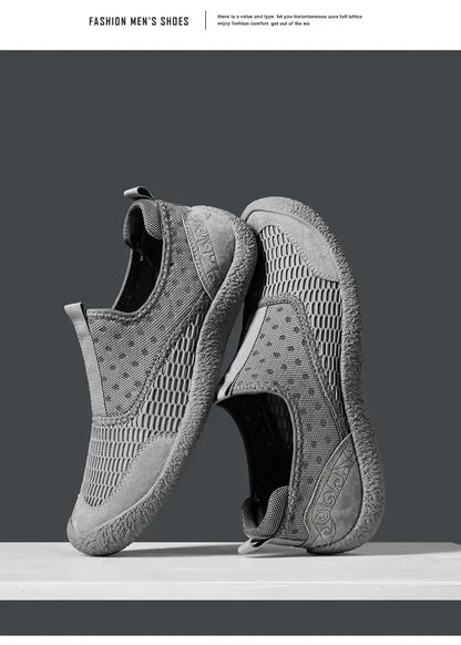 Summer Mesh Shoes Men Sneakers Plus Size Lightweight Breathable Walking Footwear New Slip-On Comfortable Casual Men's Shoes
