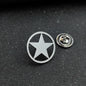 Classic Round Five-pointed Star Gold-plated Brooch, Men's Collar Lapel Pin Black, Suit Accessories, Gift for Husband