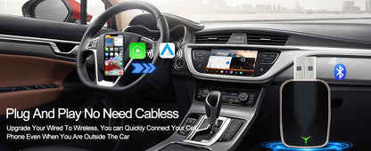 Mini Wireless Carplay Adapter Android Auto AI Smart USB Dongle 2 in 1  WiFi Fast Connect for Benz Chevrolet Ford Honda Toyota