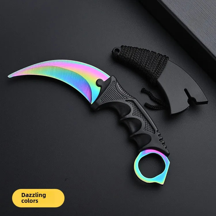 24styles Skin Karambit Precision Die Casting Stainless Steel Model Safety Outdoor Coaplay Claw Knives Collectible Game Toys Boys