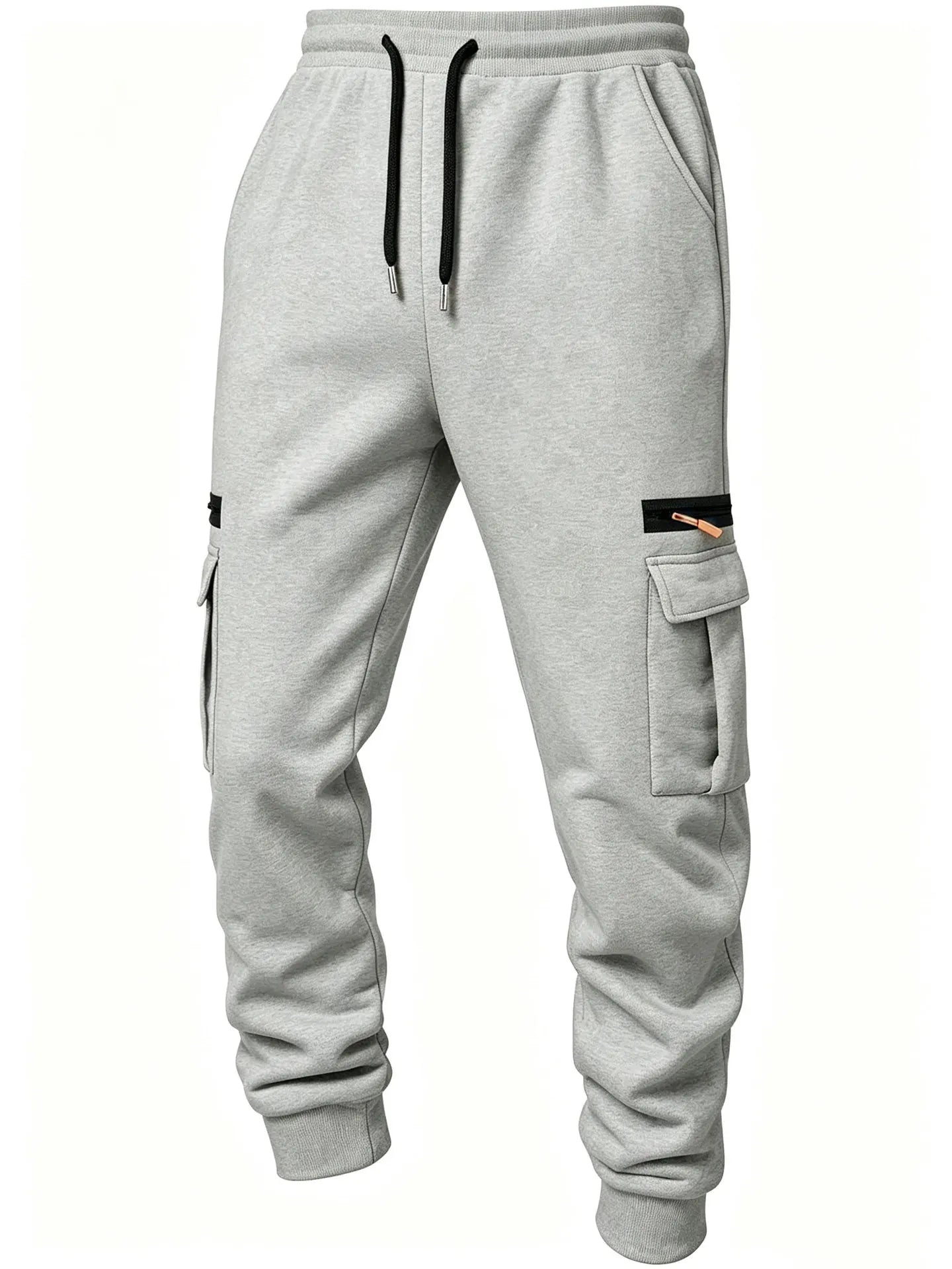 2026 Men's Joggers Pants Loose Drawstring Long Pants Men Zipper Multi-pocket Sweatpants Casual Cargo Trousers For Men Fitness