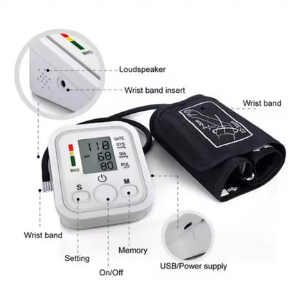 Medical Digital Blood Pressure Monitor Or Finger Oximeter Automatic Tonometer Heart Rate Pulse Detector Health Monitoring Device