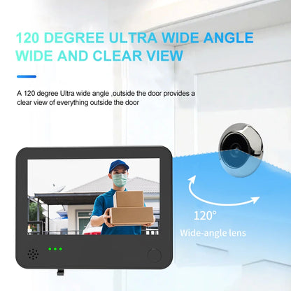 4.3inch Smart Life Door Peephole Camera WiFi Tuya Human Detection 120° 2KHD 3MP IPS Screen Remote Danmini Digital Door Video Eye