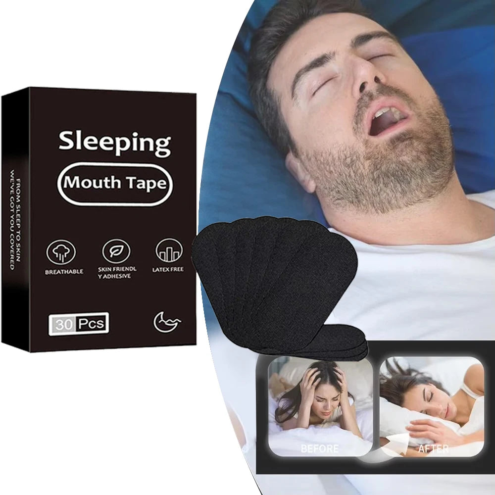 30Pcs Mouth Tape Sleeping Keep Mouth Close Prevent Snoring Sleep Strip for Home Anti Snoring Improved Sleeping Snoring Relief