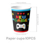 New Game Theme Birthday Party Supplies Decoration Paper Plates Cup Napkin Tablecloth Banner For Baby Shower Decor Supplies Gifts