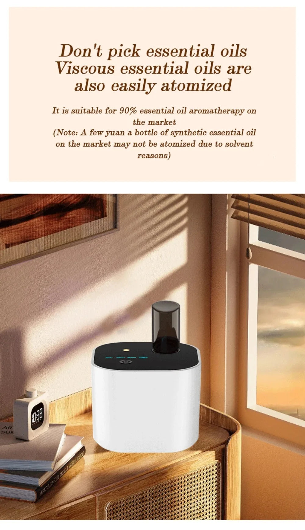 USB Rechargeable Waterless Aroma Diffuser Portable Fragrance Diffuser Smell Distributor Electric Smell for Home Office