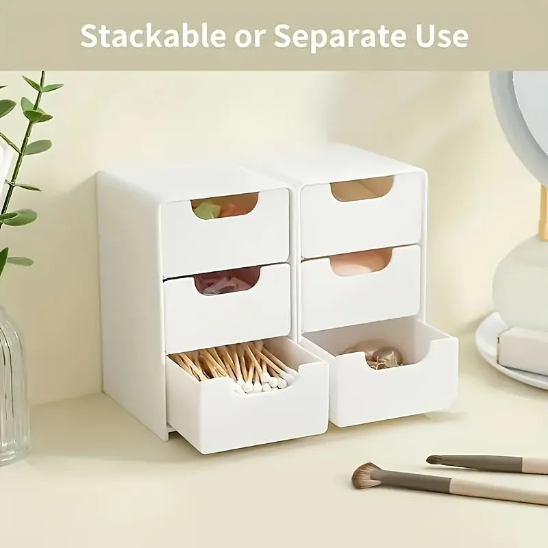 3-Tier Desk Organizer Storage Drawers Is Suitable for Stationery, Jewelry and Cosmetics Storage Portable Partition Box