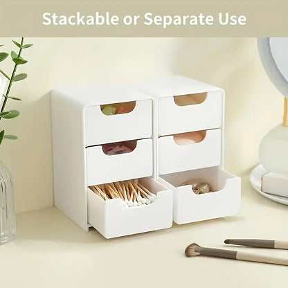 3-Tier Desk Organizer Storage Drawers Is Suitable for Stationery, Jewelry and Cosmetics Storage Portable Partition Box