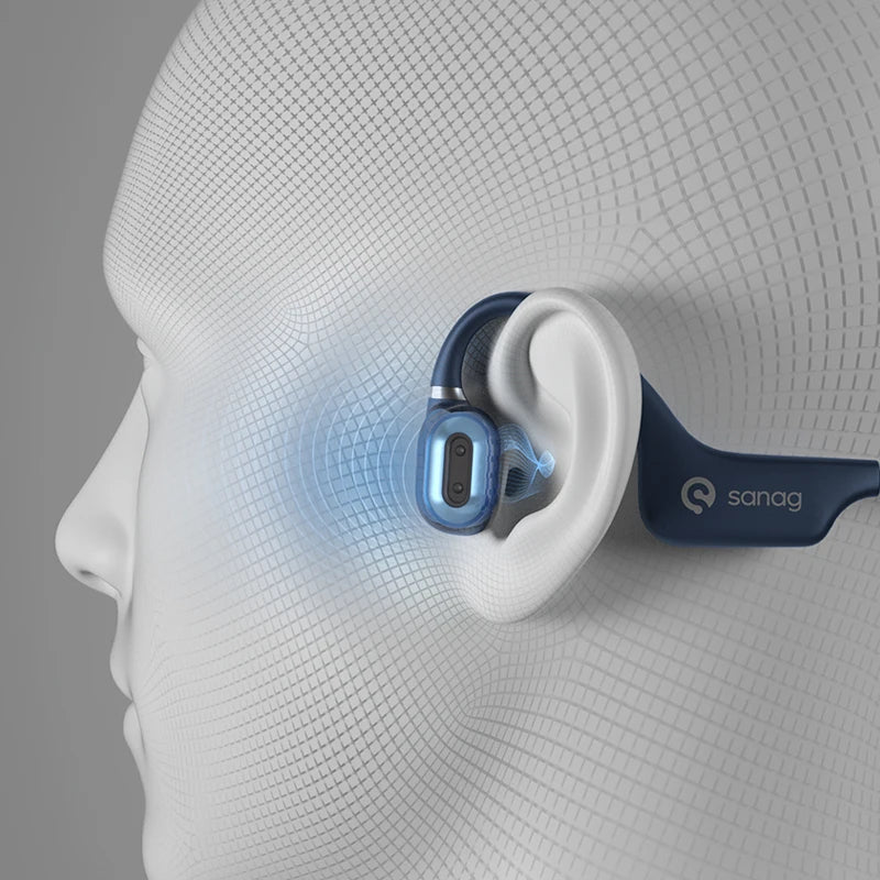 Słuchawki Sanag A5X True Bone Conduction Wireless Sport z otwartą konstrukcją, Bluetooth, dźwiękiem 3D stereo, wybór z wyprzedaży błyskawicznej