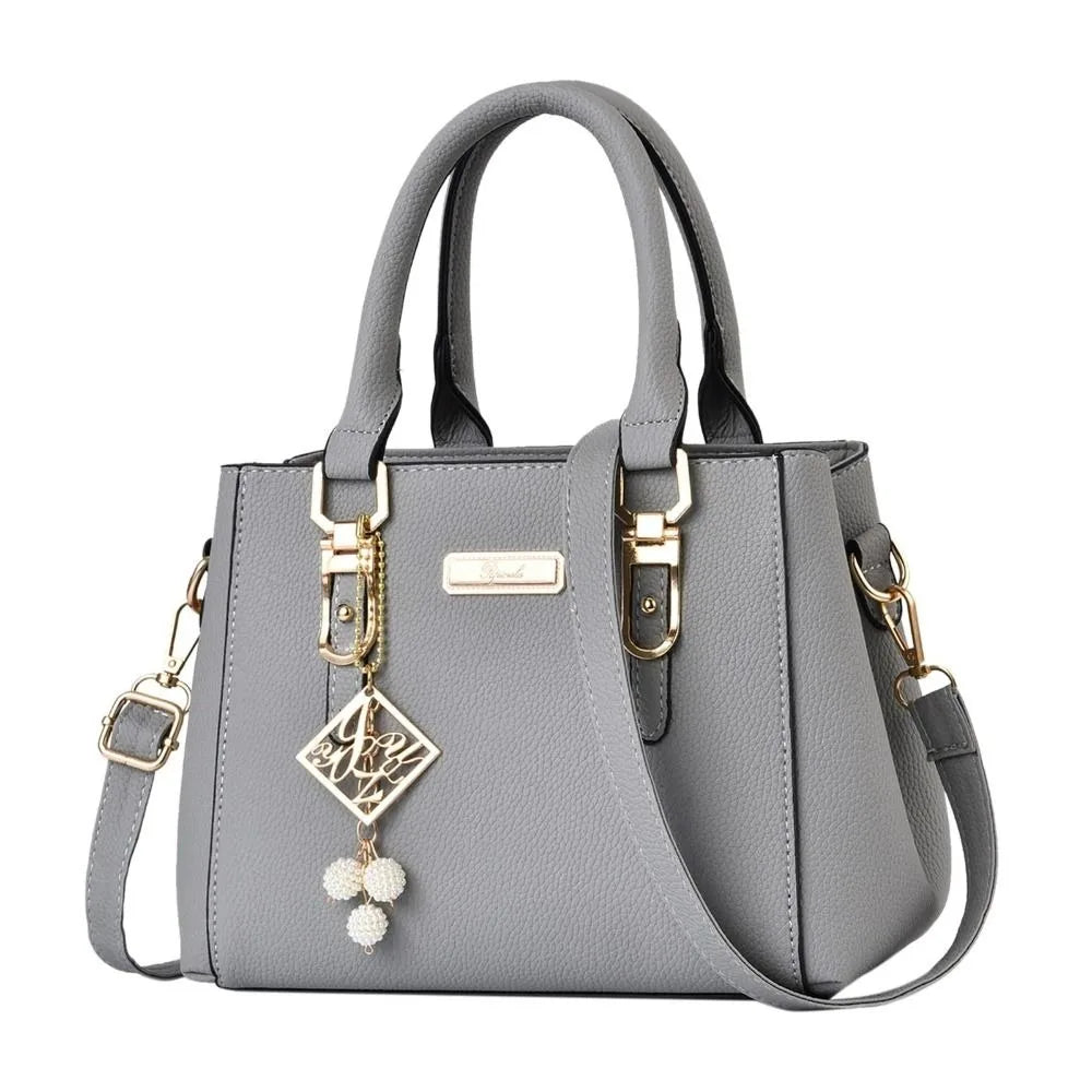 Trendy Leather Handbags Women Girls Shoulder Bag Large Capacity Open Pocket Messenger Bag High Quality Shopping Bag