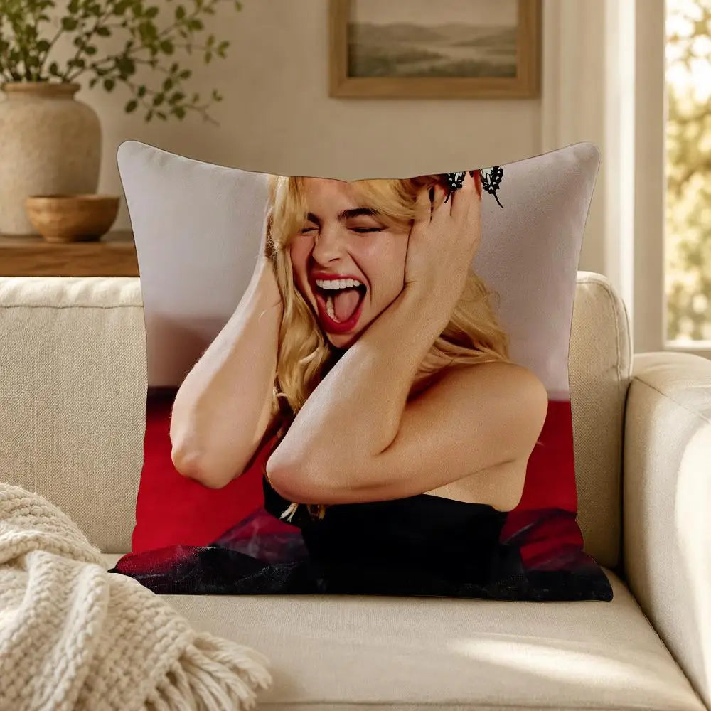 Person A-Addison R-Rae Funny Cushion Cover Soft Short Plush Decorative Pillow Cover for Sofa Bedroom Easy to Clean