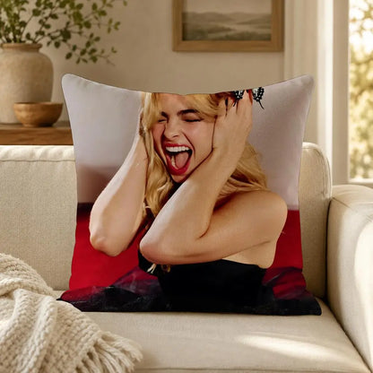 Person A-Addison R-Rae Funny Cushion Cover Soft Short Plush Decorative Pillow Cover for Sofa Bedroom Easy to Clean