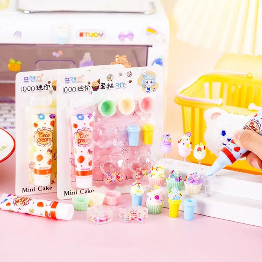10pcs/Set Simulation Cream Children Ice Cream Dessert Making Cake Model Handmade DIY Set Leisure Entertainment Small Toys