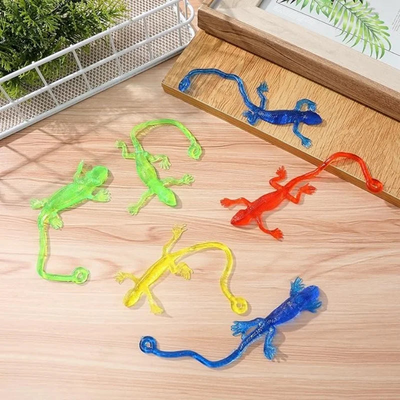 Kids Birthday Party Favors Funny Colorful Sticky Retractable Lizard Toy Pinata Filler Christmas Carnival Boys Girls Rewards