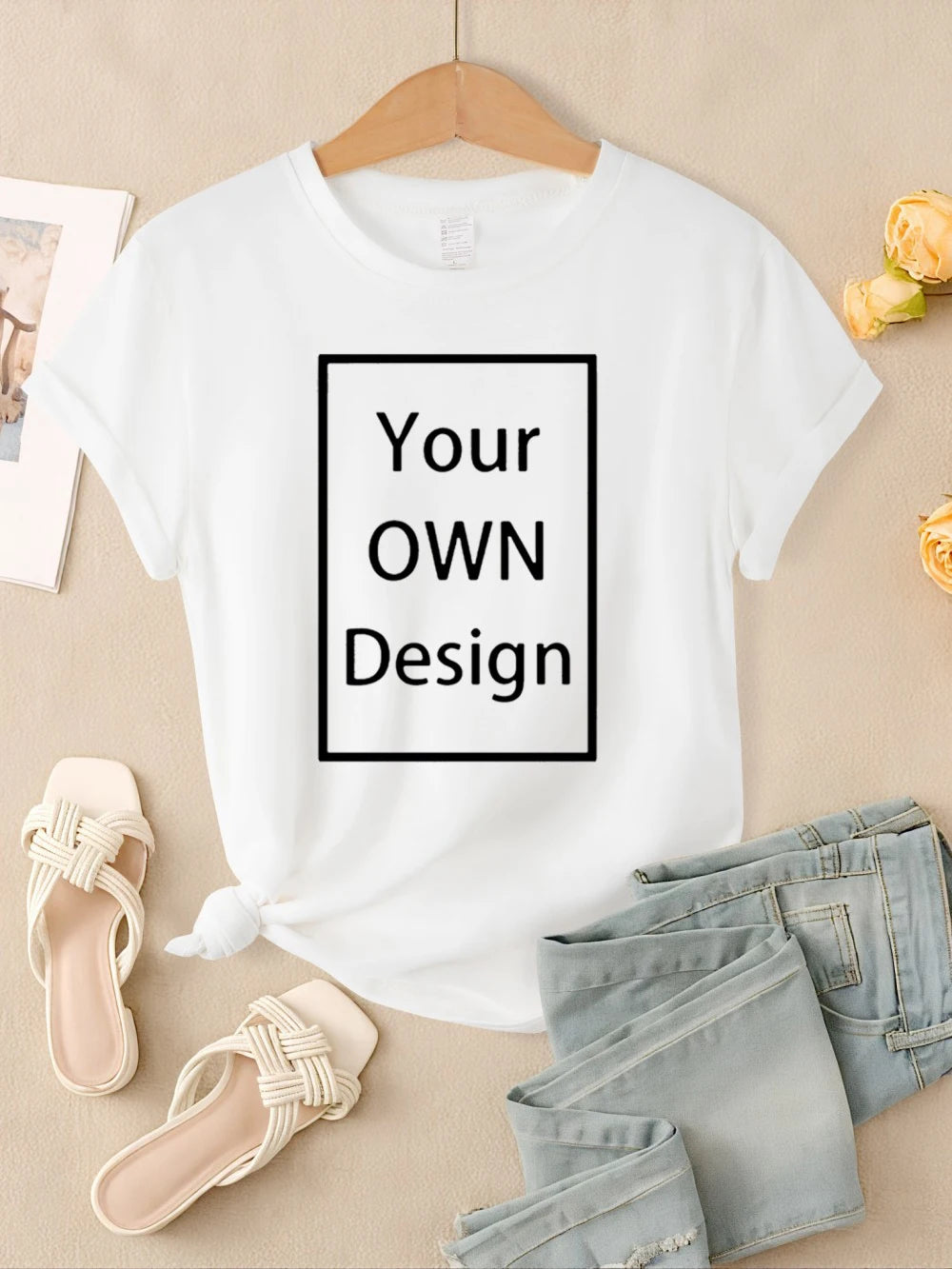 Summer Custom Womens T-Shirts DIY Logo/Graphic Tops Basic Multicolor T Shirt Loose O-Neck Short Sleeve Tees Casual Woman Clothes