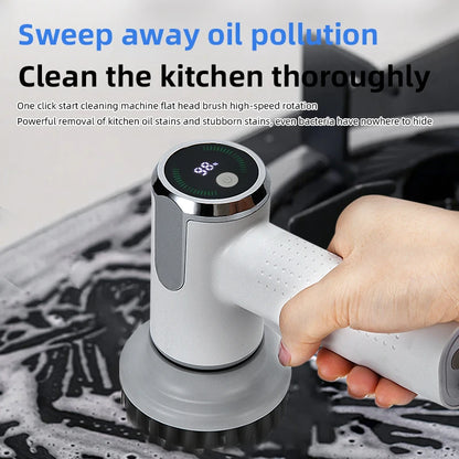 4-in-1 Electric Cleaning Brush IPX7 Waterproof Multi-Functional Wireless Handle Rechargeable Portable Brush For Bathroom Kitchen