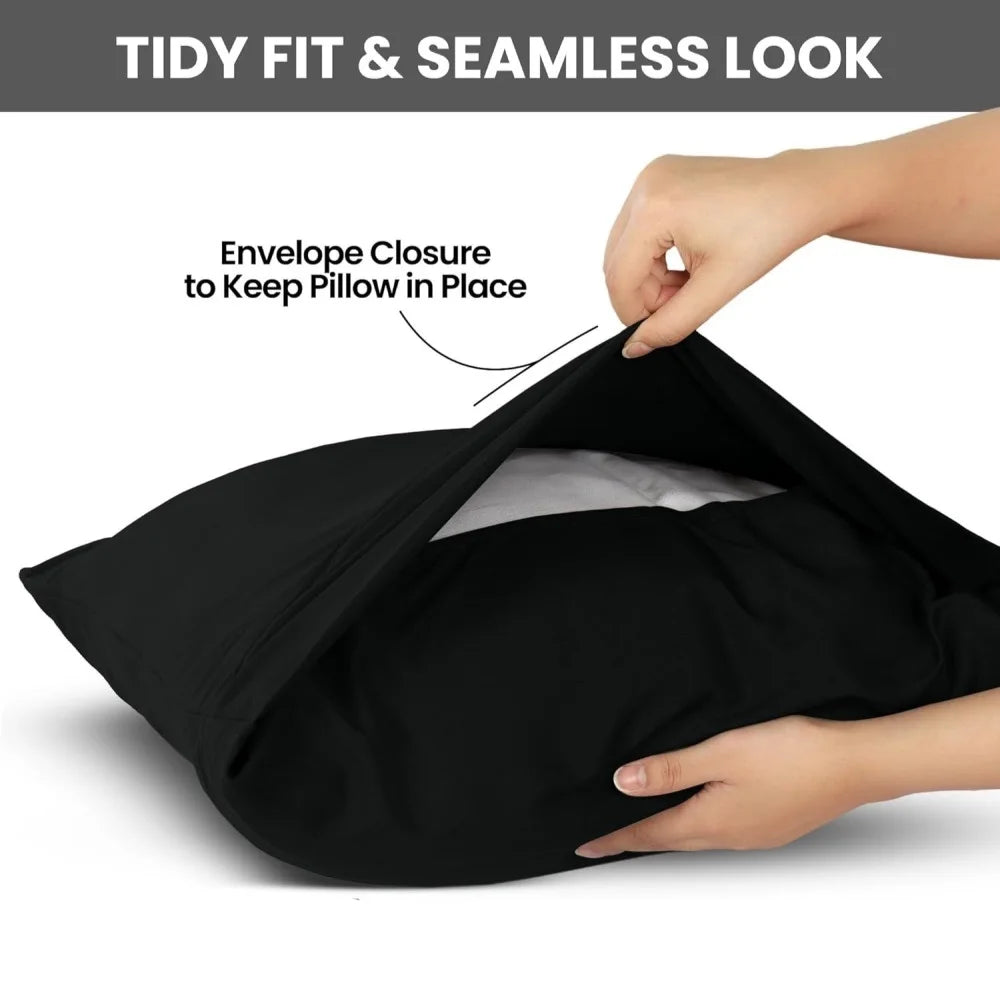 2Pcs Pack Microfiber Pillowcases Solid Color, Envelope Closure, Machine Washable, Woven Fabric, for Bedroom, Living Room