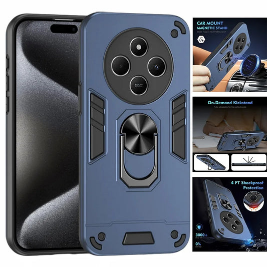 For Xiaomi Poco C75 4G Case Camera Protect Shockproof Armor Funda for PocoC75 Poko Little C75 C 75 4G Magnetic Holder Ring Cover