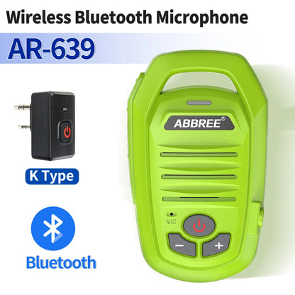 ABBREE Wireless Bluetooth Speaker Microphone Handheld Mic For Baofeng UV-28 UV-21 PRO UV-32 Quansheng UV-K6 TK11 Walkie Talkie
