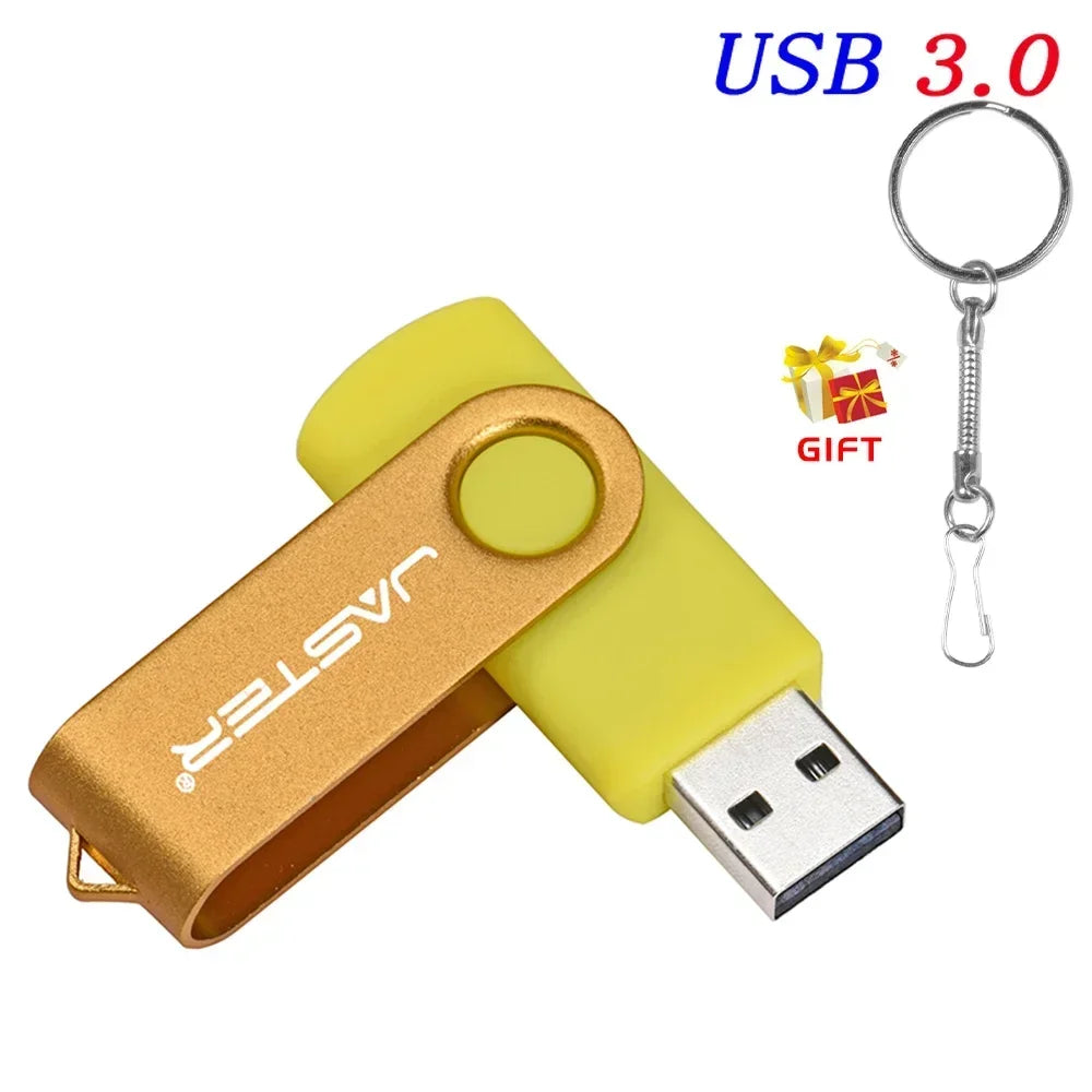 High Speed Mini USB 3.0 Flash Drive 128GB Rotatable Memory Stick Free Key Chain Pen Drive 64GB Red Pendrive Black U Disk 32GB