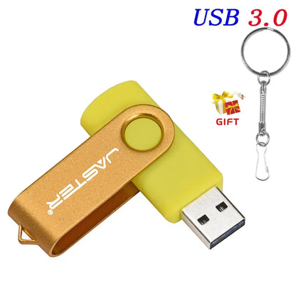 High Speed Mini USB 3.0 Flash Drive 128GB Rotatable Memory Stick Free Key Chain Pen Drive 64GB Red Pendrive Black U Disk 32GB