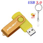 High Speed Mini USB 3.0 Flash Drive 128GB Rotatable Memory Stick Free Key Chain Pen Drive 64GB Red Pendrive Black U Disk 32GB