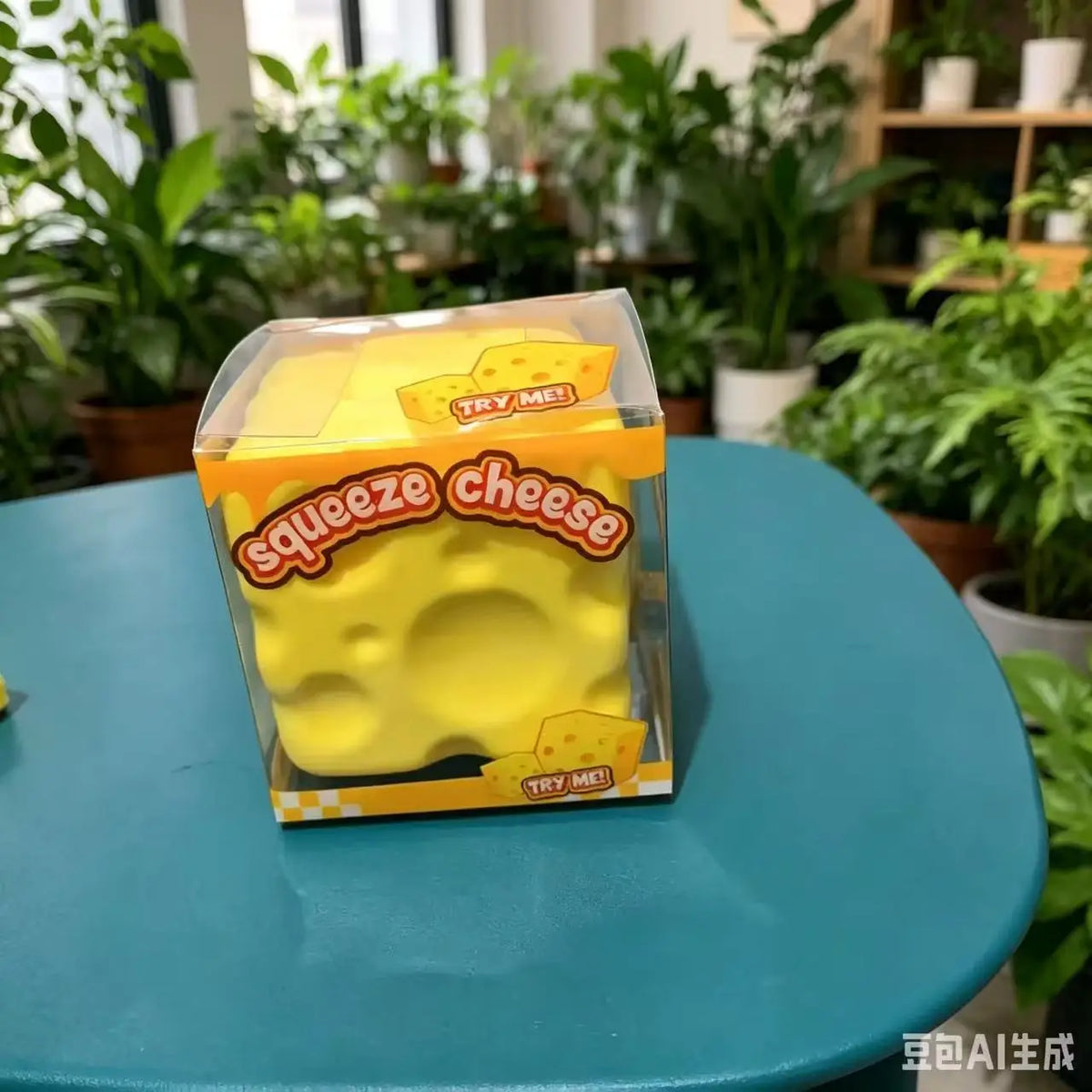Sticky Soft Cheese Block-yellow, Plastic Decompression Toy, with Squeezing Function To Pinch The Toy To Vent.