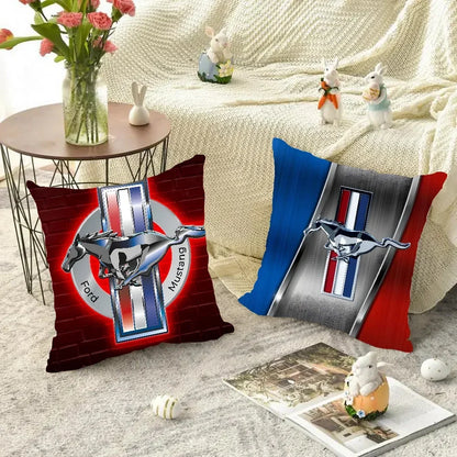 1pc Car Fashion F-Ford M-MustangS Logo  Pillow Bedroom Sofa Leisure Comfort Cushion Car Living Room Home Decoration