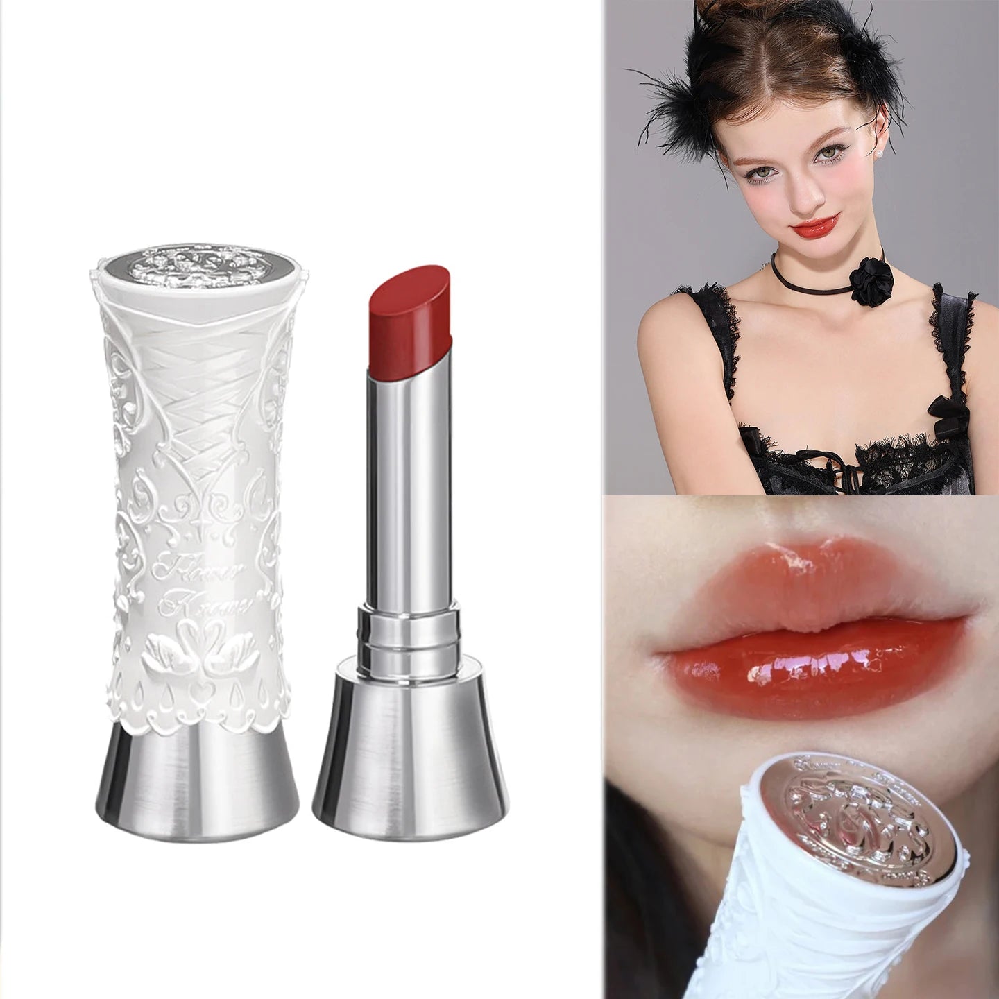 Flower Knows Full Collection Lip Gloss Tinted Lip Oil Vegan Hydrating Lip Makeup for Women Girls Non Sticky Moisturizing Shine