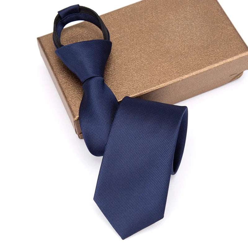 New Unisex Solid Necktie Zipper Tie 6cm Casual for Man Women Gravatas Skinny Slim Mens Party Wedding Shirt Accessories Corbatas